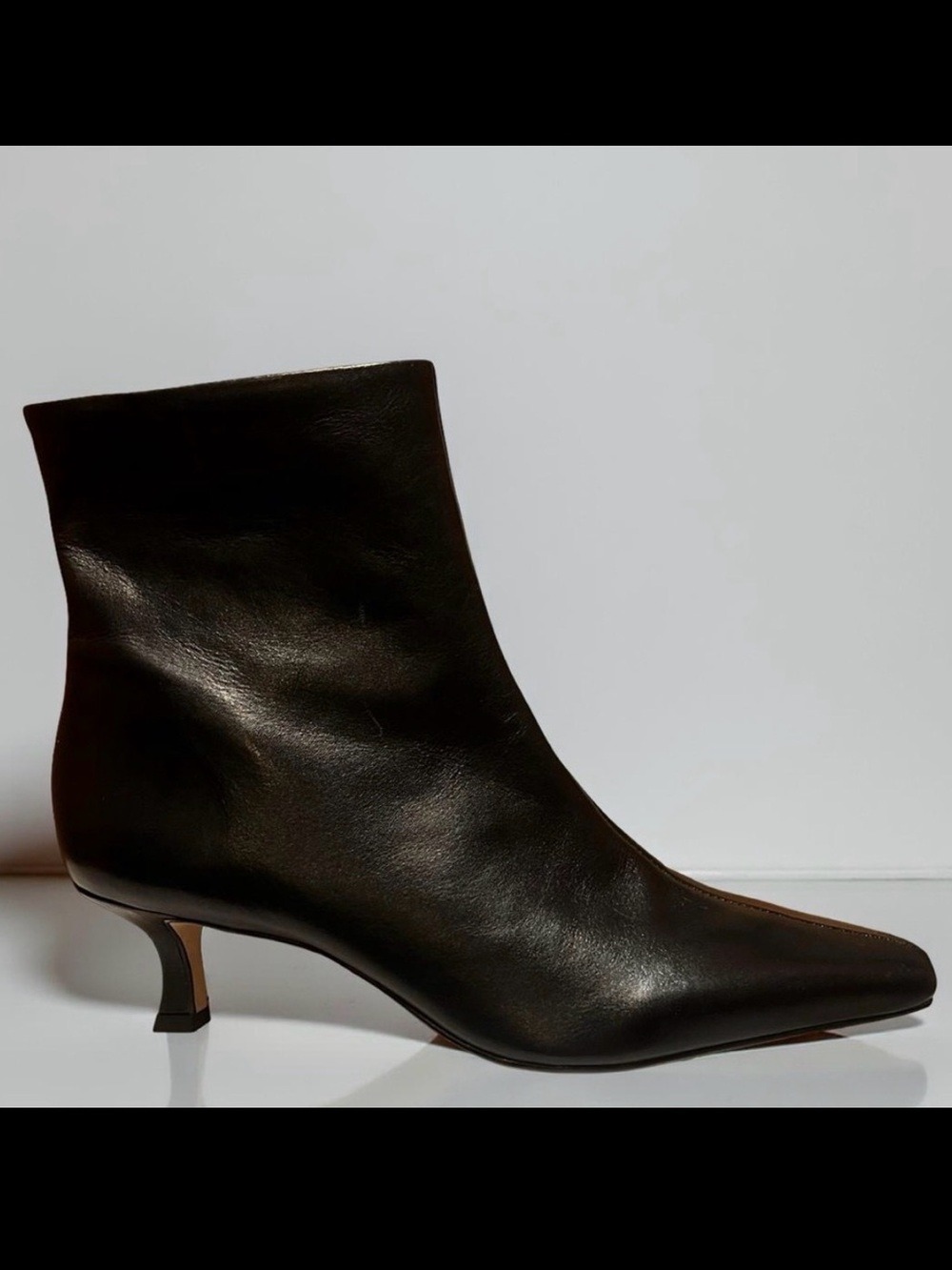 Gianni Bini – Palmero Leather Snip Toe Kitten Heel Booties - Black NWOB $179